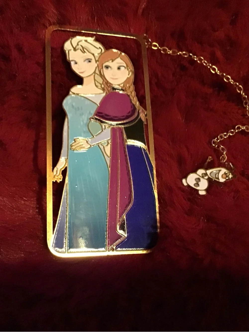Frozen Sisters Enamel Bookmark - Blue & Purple